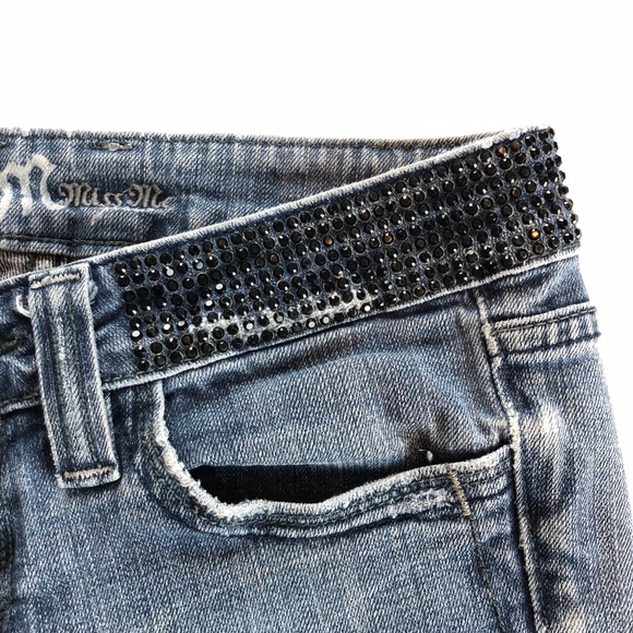 🔸Miss Me Embellished Medium Straight Cut Jeans - Picture 4 of 8